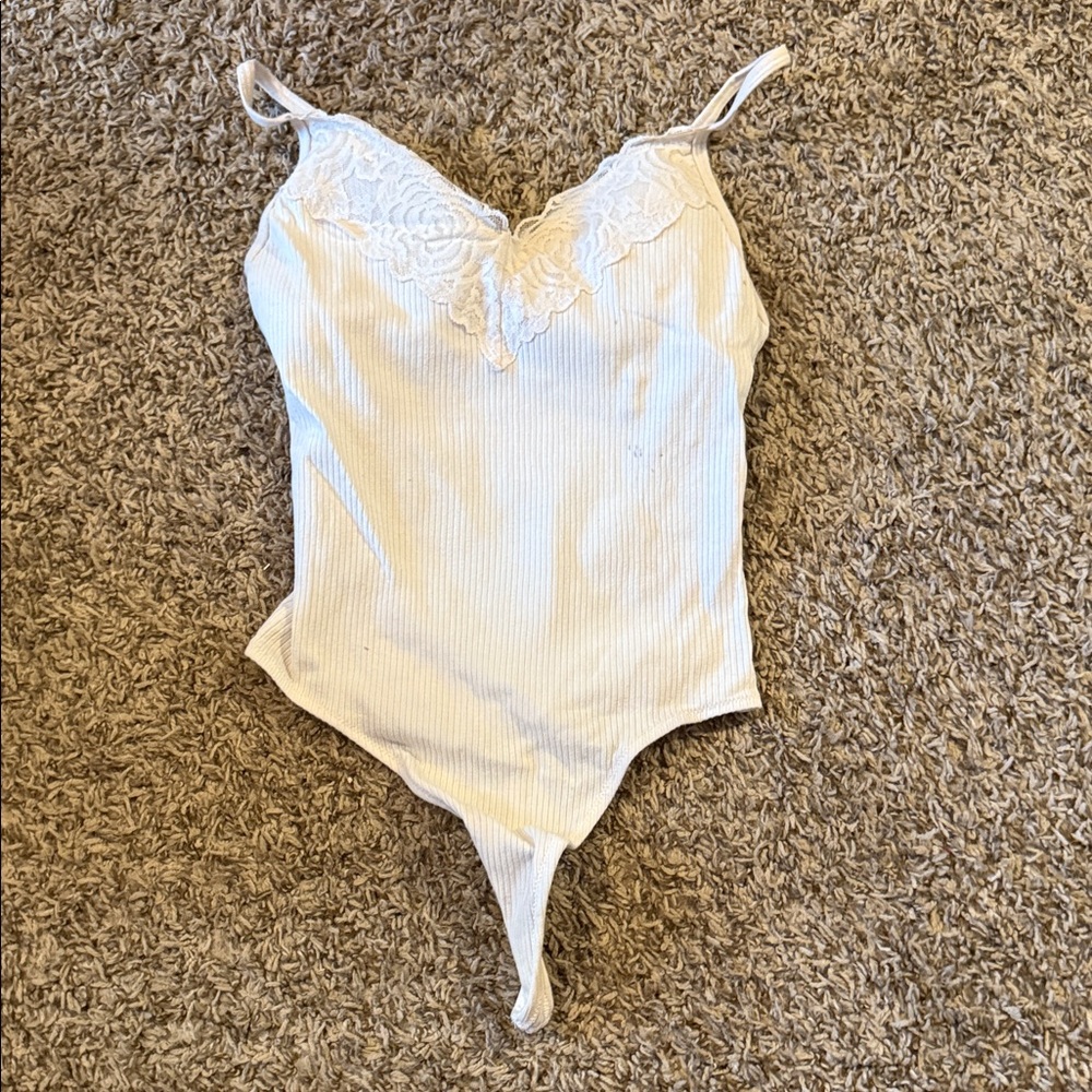 Victoria's Secret White Lace Bodysuit